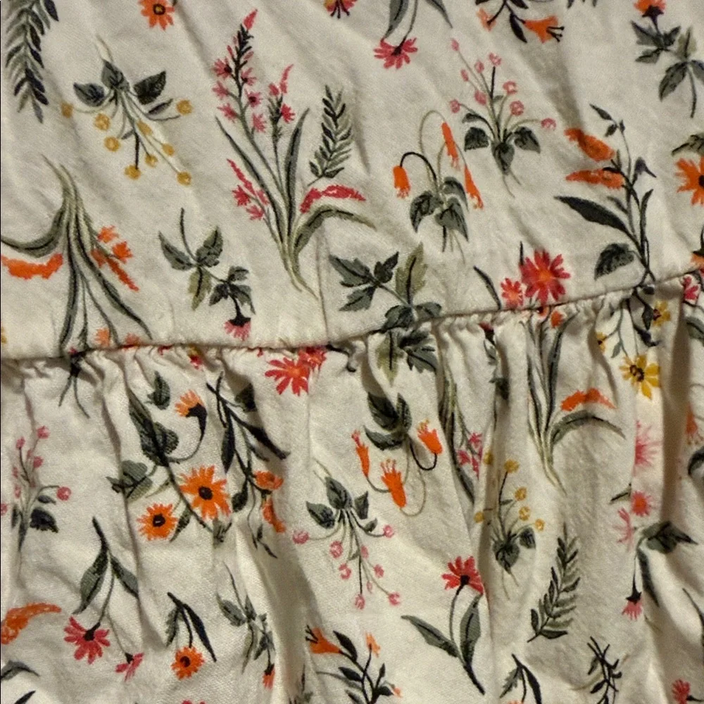 Old Navy‎ Girls Cream Floral Swing Dress Prairie Boho Cotton Sz 5T Long Sleeve